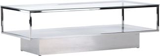 Almö soffbord silverkrom & klart glas