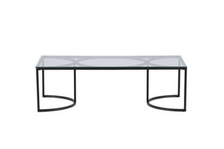 Skanör soffbord rektangulär svart/glas
