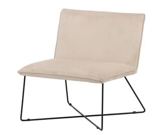 Ytterby loungefåtölj beige sammet