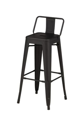 Tullstorp barstol med rygg svart metall