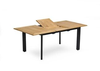 Nydala bord 96x150/200 cm svart/teak