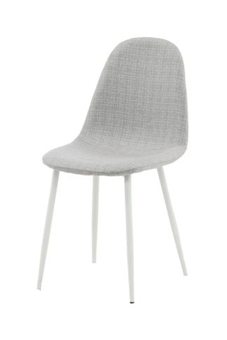 Polar stol vit/ljusgrå tyg