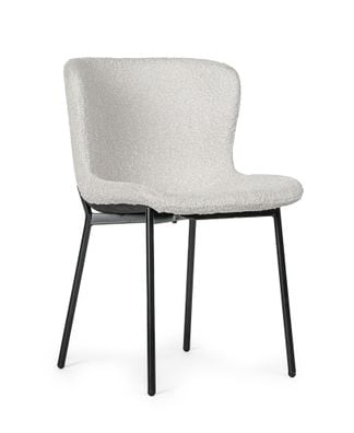 Mjällby matstol svart/beige boucle