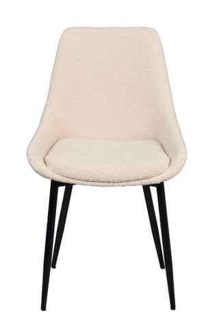 Sierra stol beige bouclétyg/svarta metall ben