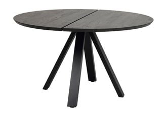 Carradale matbord Ø130 svart ek/V-ben svart met