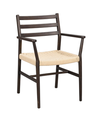 Harlan karmstol brun ek/flätad sits