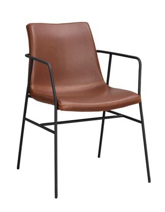 Huntingbay karmstol brunt konstläder/svart stomme