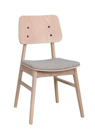 Nagano stol vitpigment ek/ljusgrått