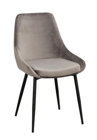 Sierra stol grå sammet/svarta metall ben