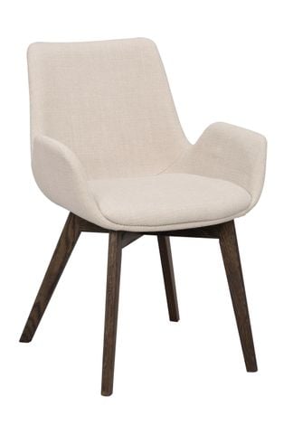 Drimsdale karmstol beige tyg/bruna ekben