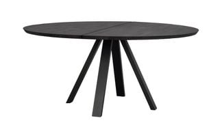 Carradale matbord Ø150 svart ek/V-ben svart met