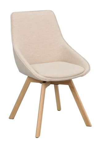 Alison stol ljusbeige tyg/ekben snurr