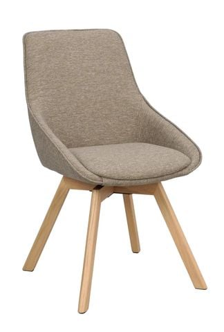 Alison stol mörkbeige tyg/ekben snurr