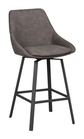 Alison barstol mörkgrå microfiber/svarta metallben snurr