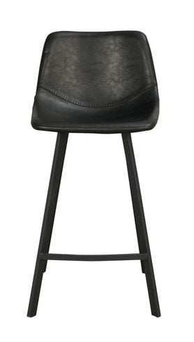 Auburn barstol svart konstläder/svarta metall ben