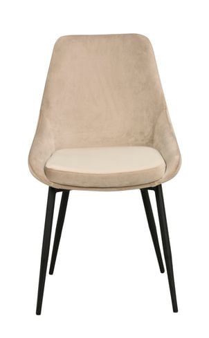 Sierra stol beige sammet/svarta metall ben