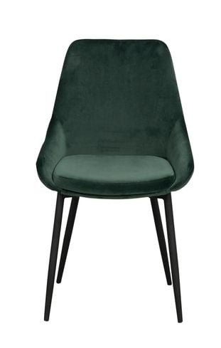 Sierra stol grön sammet/svarta metall ben