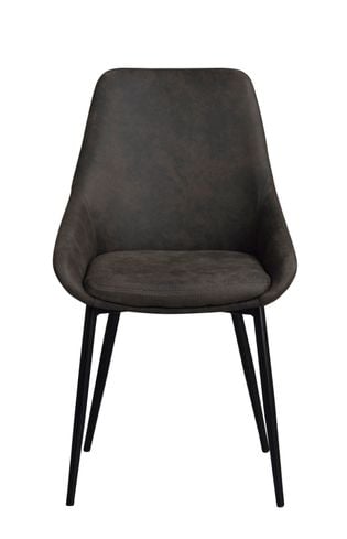 Sierra stol mörkgrå microfiber/svarta metall ben