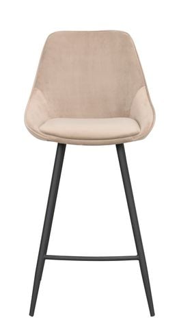 Sierra barstol beige sammet/svarta metallben