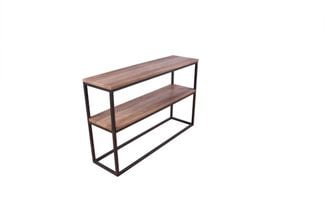 River sidobord dubbel svart/teak