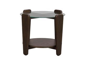Arran soffbord Ø52 brun ek/glas