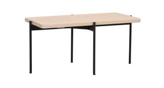 Shelton soffbord 95x50 vitpigment ek/svart metall