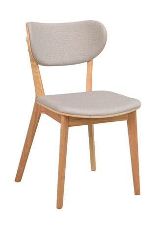 Kato stol lackad ek/grå-beige tyg
