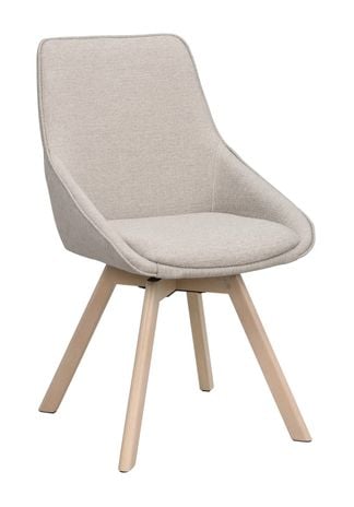 Alison stol beige tyg/vitpigmenterade ekben snurr