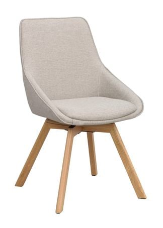 Alison stol beige tyg/ekben snurr