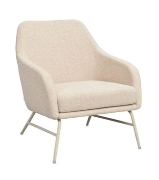 Eldwin fåtölj beige tyg/beige metall