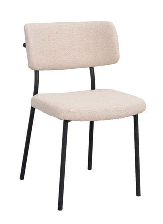 Herbster stol beige tyg/svarta metallben