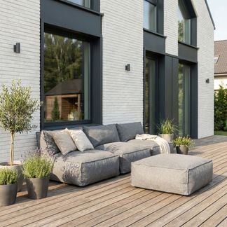 Skärgård 3-sits med puff antracit