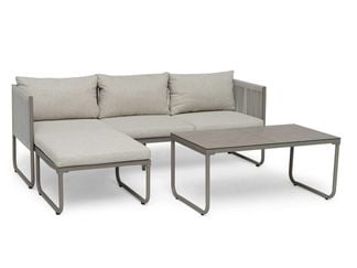 Hamnborg Loungegrupp Beige aluminium