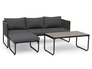 Hamnborg Loungegrupp Grå aluminium