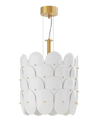 Omlott taklampa D50cm mässing vit