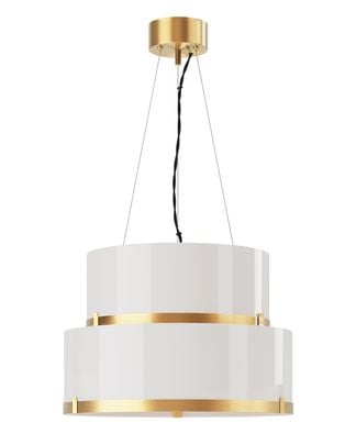 Marcel taklampa D50cm mässing/vit