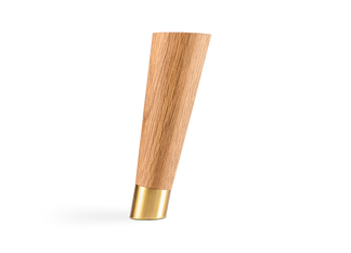 Lutande med metallkant ek/mässing 20 cm 4-pack