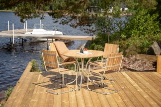 Holmsund matgrupp ø103 silver/teak