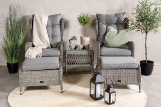 Washington lounge set grå konstrotting/grå dyna