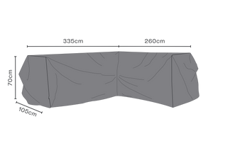 Möbelskydd hörnsoffa svart ANDAS 260/335x70x105