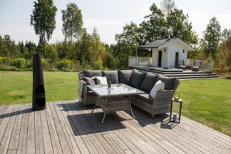 Vikelund hörnsoffa grå/grå