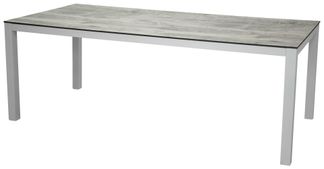 Llama matbord 205*100 vit alu/grå HPL