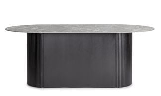 Marble ovalt matbord grå/svart