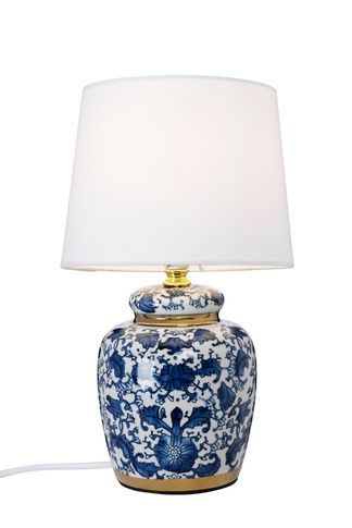 Klassisk blå mini bordslampa