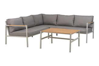 Cap hörnsoffa small inkl. bord light grey/grå