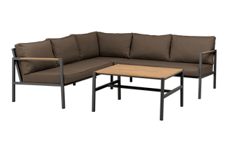 Cap hörnsoffa small inkl. bord antracit/brun