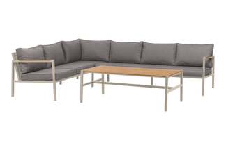 Cap hörnsoffa large inkl. bord light grey/grå