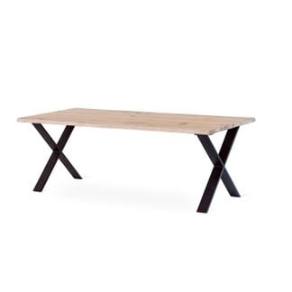 EXXET matbord 210cm vitoljad ek, svart X-ben