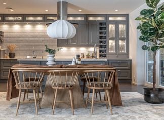 Float matbord 200x95cm ek med Björke stolar