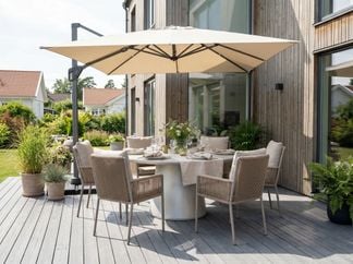 Floby matbord med Tony karmstol beige